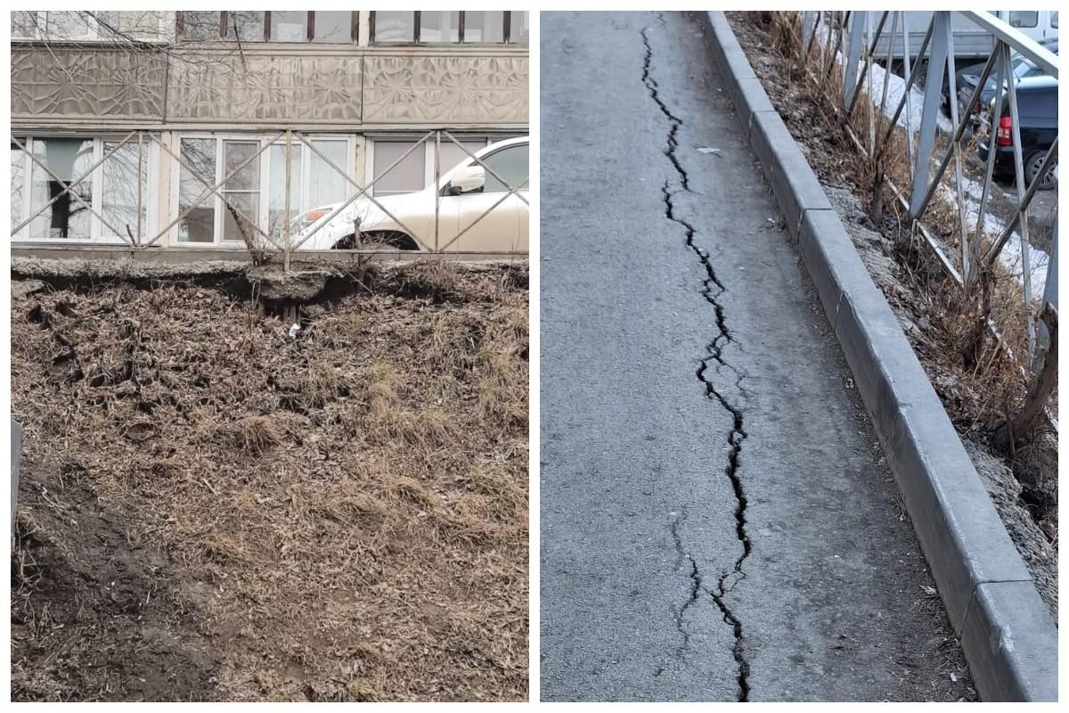 Фото Жители Новосибирска заявили о разрушении дороги возле многоэтажки – мэрия дала ответ 2